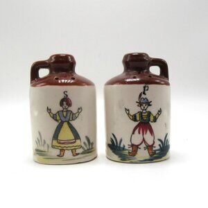 Dutch man & woman salt & pepper shakers - jugs - made in Japan - MCM - AS IS